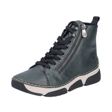 Load image into Gallery viewer, RIEKER - 45920-54 - LACE UP/ZIPS ANKLE BOOT - Aqua Green