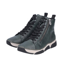 Load image into Gallery viewer, RIEKER - 45920-54 - LACE UP/ZIPS ANKLE BOOT - Aqua Green