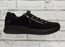 Load image into Gallery viewer, RIEKER - 59000-00 - ZIP/LACE Water Resistant SHOE - Black