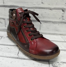 Load image into Gallery viewer, REMONTE - R1458-35 - Zip/Lace Water Resistant ANKLE BOOT - Red Combi