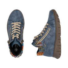 Load image into Gallery viewer, RIEKER - N1305-14 - ZIP/LACE BOOT (Water Resistant)- Blue Multi