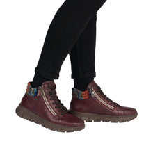 Load image into Gallery viewer, RIEKER - N1305-35 - ZIP/LACE BOOT (Water Resistant)- Red Multi