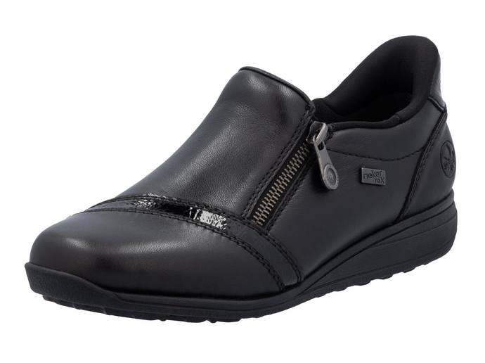 RIEKER - 47264-00 - ZIP SHOE (Water Resistant) - Black