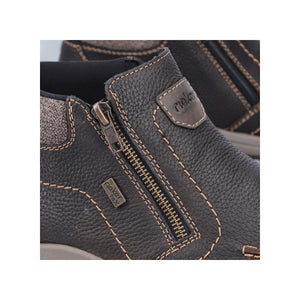 RIEKER - 03660-25 - 2-ZIP NUBUCK BOOT (Water Resistant) - Brown