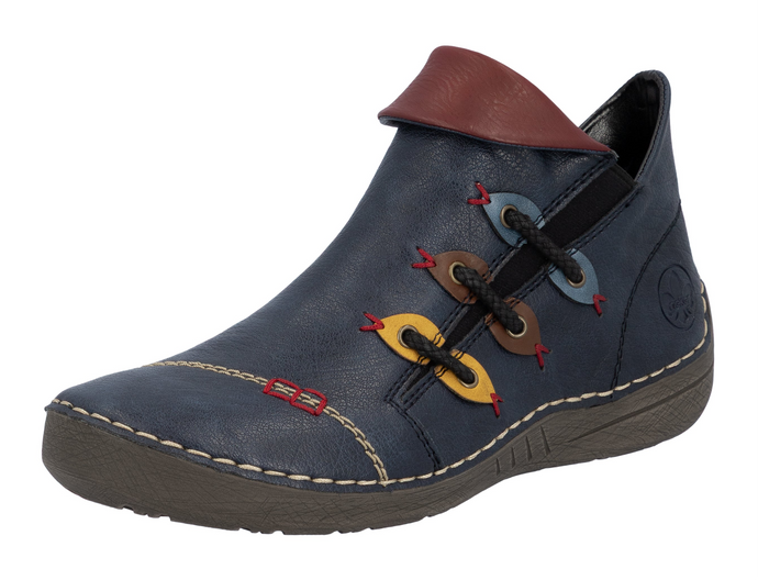 RIEKER - 72581-14 - ZIP ANKLE BOOT - Blue multi