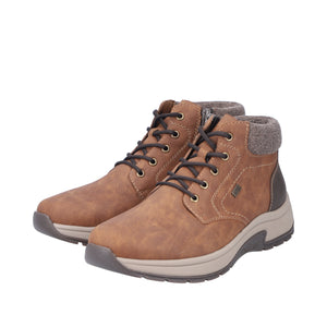 RIEKER - 11030-25 - LACE UP/ZIP BOOT (Water Resistant ) - Tan