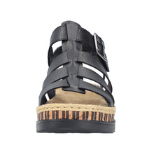 Load image into Gallery viewer, RIEKER - V7904-00 - WEDGE STRAP SANDAL - Black