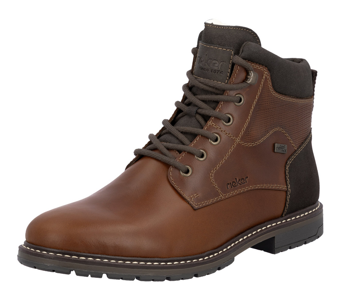 RIEKER - 13740-24 - LACE UP/ZIP BOOT (Water Resistant) - Brown