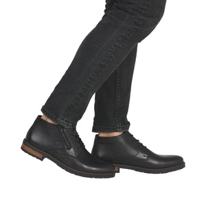 RIEKER - 14609-00 - LACE UP/ZIP BOOT - Black
