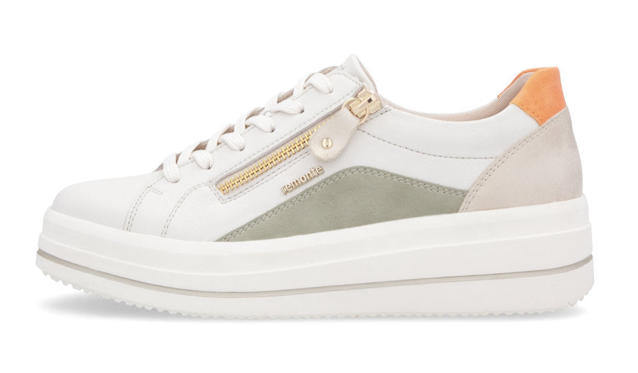REMONTE - D1C01-81 - LACE UP TRAINER - White/Green/Taupe/Orange