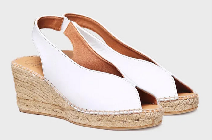TONI PONS - LAILA-P - WEDGE PEEP TOE  ESPADRILLE SANDAL - White