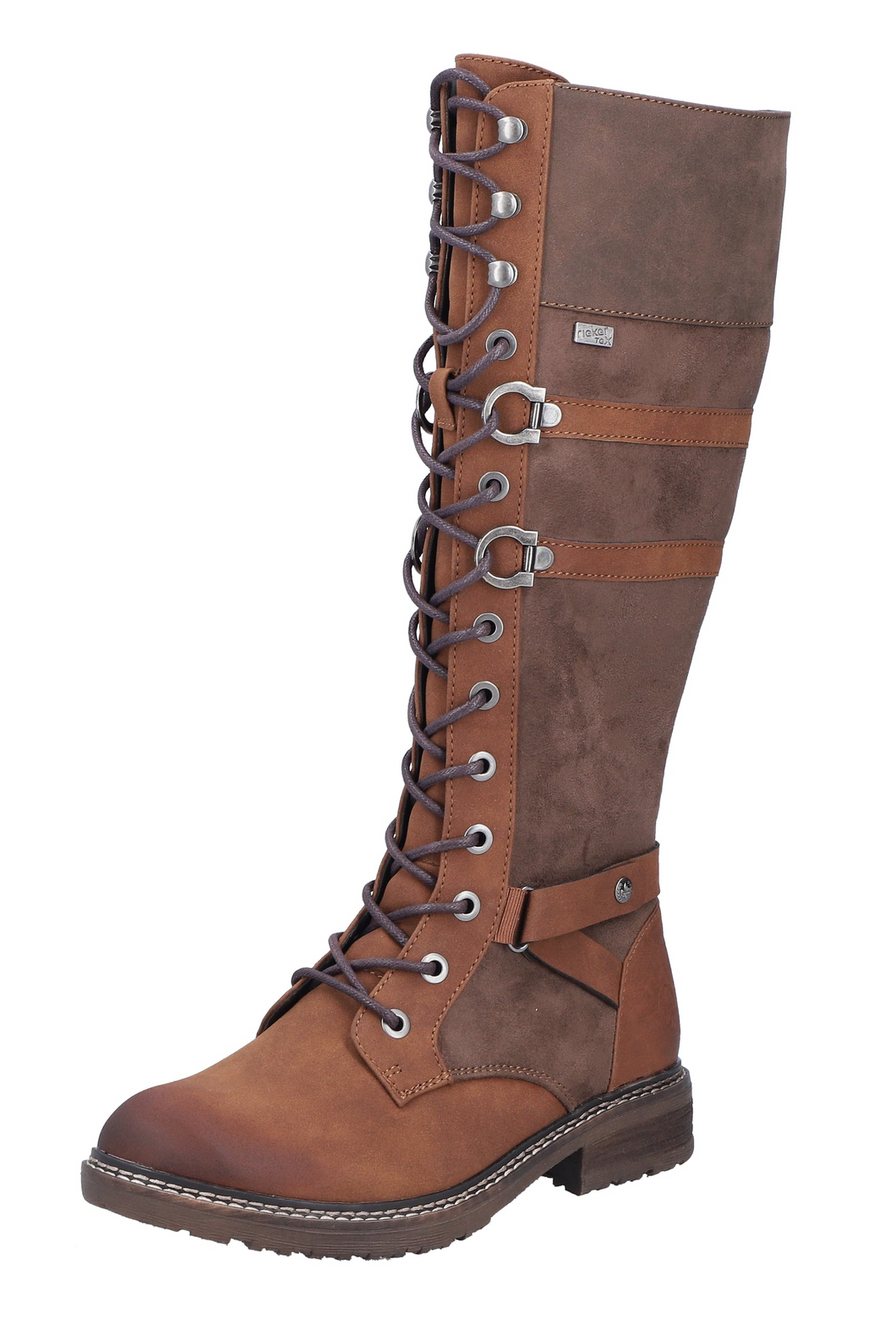 RIEKER - 94732-25 - LACE UP/ZIP KNEE HIGH BOOT (Water Resistant) - Brown