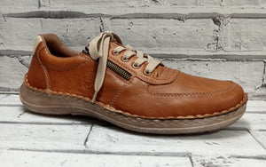 RIEKER - 03030-25 - LACE-UP/ZIP SHOE - Tan