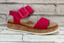 Load image into Gallery viewer, RIEKER - W0800-31 - WEDGE SANDAL - Fuchsia