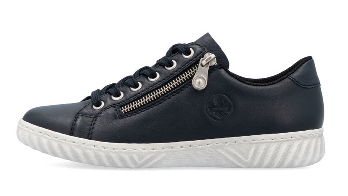 RIEKER - N0900-14 -  LACE UP/ZIP SNEAKER TRAINER - Navy