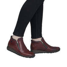 Load image into Gallery viewer, RIEKER - 44281-35 - ZIP ANKLE BOOT - Wine (Water Resistant) (NEW IN)