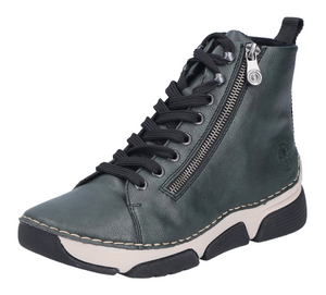 RIEKER - 45920-54 - LACE UP/ZIPS ANKLE BOOT - Aqua Green