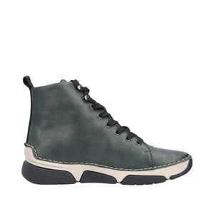 RIEKER - 45920-54 - LACE UP/ZIPS ANKLE BOOT - Aqua Green