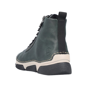RIEKER - 45920-54 - LACE UP/ZIPS ANKLE BOOT - Aqua Green