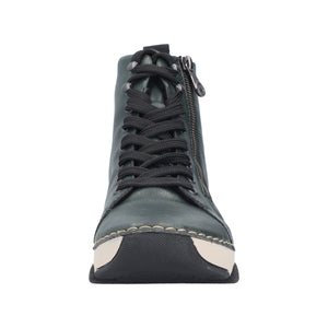 RIEKER - 45920-54 - LACE UP/ZIPS ANKLE BOOT - Aqua Green
