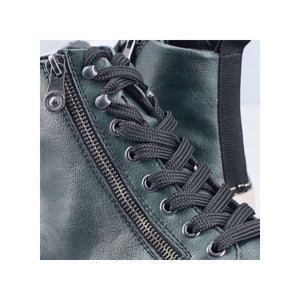 RIEKER - 45920-54 - LACE UP/ZIPS ANKLE BOOT - Aqua Green