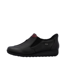 Load image into Gallery viewer, RIEKER - 47253-00 - SLIP-IN SHOE (Water Resistant) - Black/Burgundy (NEW IN)