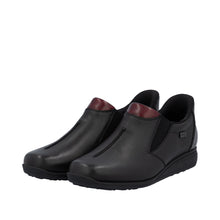 Load image into Gallery viewer, RIEKER - 47253-00 - SLIP-IN SHOE (Water Resistant) - Black/Burgundy (NEW IN)