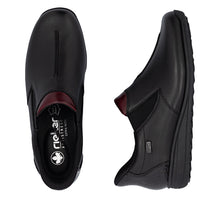 Load image into Gallery viewer, RIEKER - 47253-00 - SLIP-IN SHOE (Water Resistant) - Black/Burgundy (NEW IN)