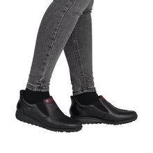 Load image into Gallery viewer, RIEKER - 47253-00 - SLIP-IN SHOE (Water Resistant) - Black/Burgundy (NEW IN)
