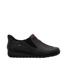 Load image into Gallery viewer, RIEKER - 47253-00 - SLIP-IN SHOE (Water Resistant) - Black/Burgundy (NEW IN)