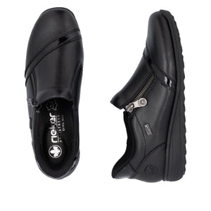 RIEKER - 47264-00 - ZIP SHOE (Water Resistant) - Black