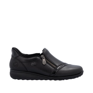 RIEKER - 47264-00 - ZIP SHOE (Water Resistant) - Black