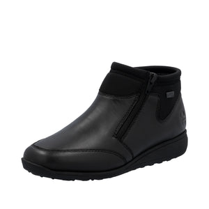 RIEKER - 47270-00 - 2-ZIP SHOE/BOOT (Water Resistant) Black