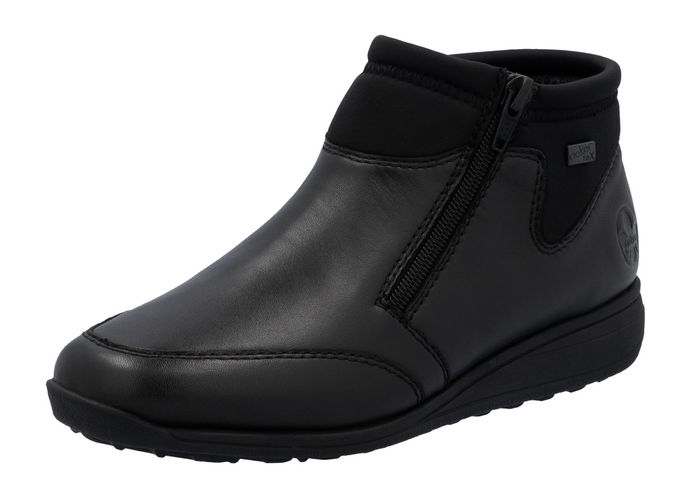 RIEKER - 47270-00 - 2-ZIP SHOE/BOOT (Water Resistant) Black