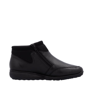 RIEKER - 47270-00 - 2-ZIP SHOE/BOOT (Water Resistant) Black