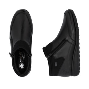 RIEKER - 47270-00 - 2-ZIP SHOE/BOOT (Water Resistant) Black