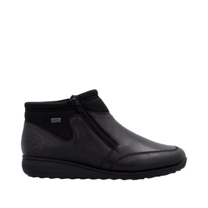 RIEKER - 47270-00 - 2-ZIP SHOE/BOOT (Water Resistant) Black