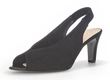 Load image into Gallery viewer, GABOR - 61.800.17 - PEEP TOE SLING BACK SHOE - Suede Leather - Black