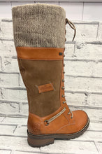 Load image into Gallery viewer, RIEKER - Z0442 - 24 - LACE UP/ZIP MID CALF ANKLE BOOT - Tan