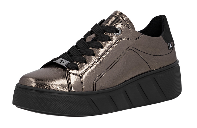 RIEKER - W2601-91 - LACE UP SNEAKER STYLE SHOE - Metallic