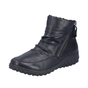 RIEKER - 59585-01 - ZIP ANKLE BOOT - Black