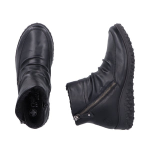 RIEKER - 59585-01 - ZIP ANKLE BOOT - Black