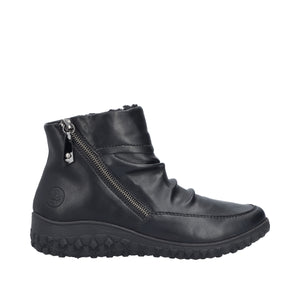 RIEKER - 59585-01 - ZIP ANKLE BOOT - Black