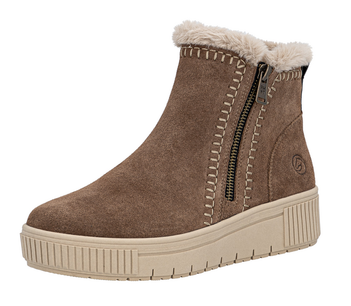 REMONTE - D3B70-20 - ZIP BOOT - Brown/Beige