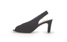 Load image into Gallery viewer, GABOR - 61.800.17 - PEEP TOE SLING BACK SHOE - Suede Leather - Black