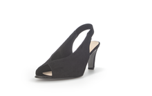 Load image into Gallery viewer, GABOR - 61.800.17 - PEEP TOE SLING BACK SHOE - Suede Leather - Black
