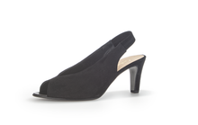 Load image into Gallery viewer, GABOR - 61.800.17 - PEEP TOE SLING BACK SHOE - Suede Leather - Black