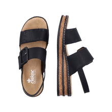 Load image into Gallery viewer, RIEKER - 62950-00 - WEDGE STRAP SANDAL - Black