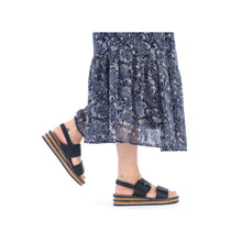 Load image into Gallery viewer, RIEKER - 62950-00 - WEDGE STRAP SANDAL - Black