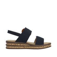 Load image into Gallery viewer, RIEKER - 62950-14 - WEDGE STRAP SANDAL - Navy